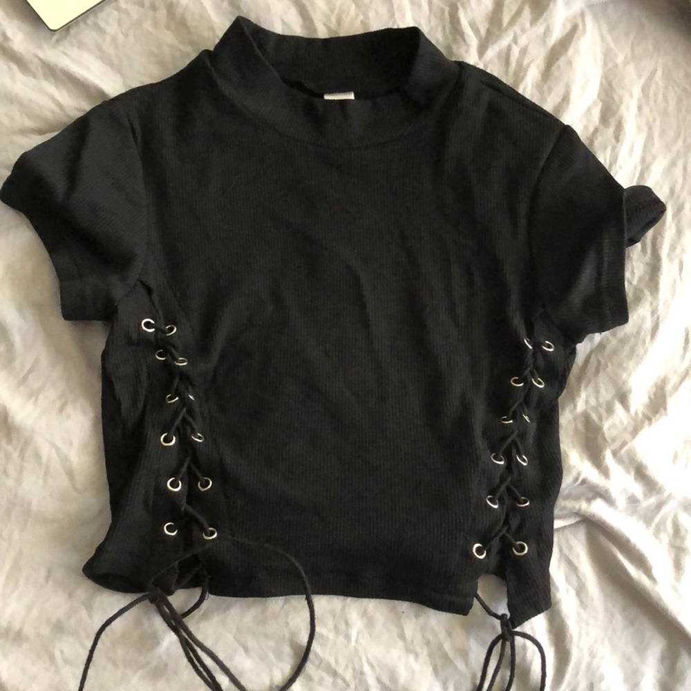 Lace up crop top